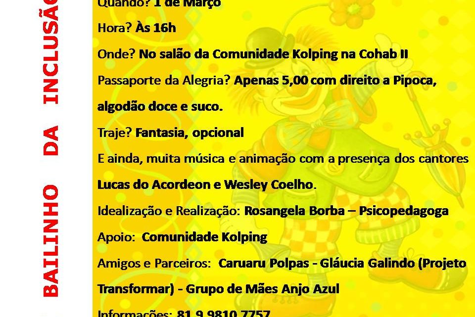 O Bailinho da Inclusão no salão da Comunidade Kolping em Caruaru