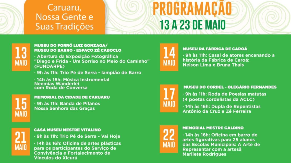 Confira a programação da Semana Nacional dos Museus em Caruaru