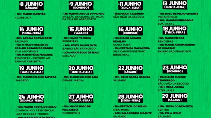 Confira a programação das comidas gigantes de Caruaru