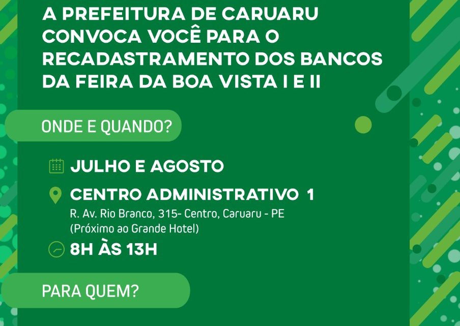 SEFAZ realiza recadastramento dos feirantes do bairro Boa Vista em Caruaru