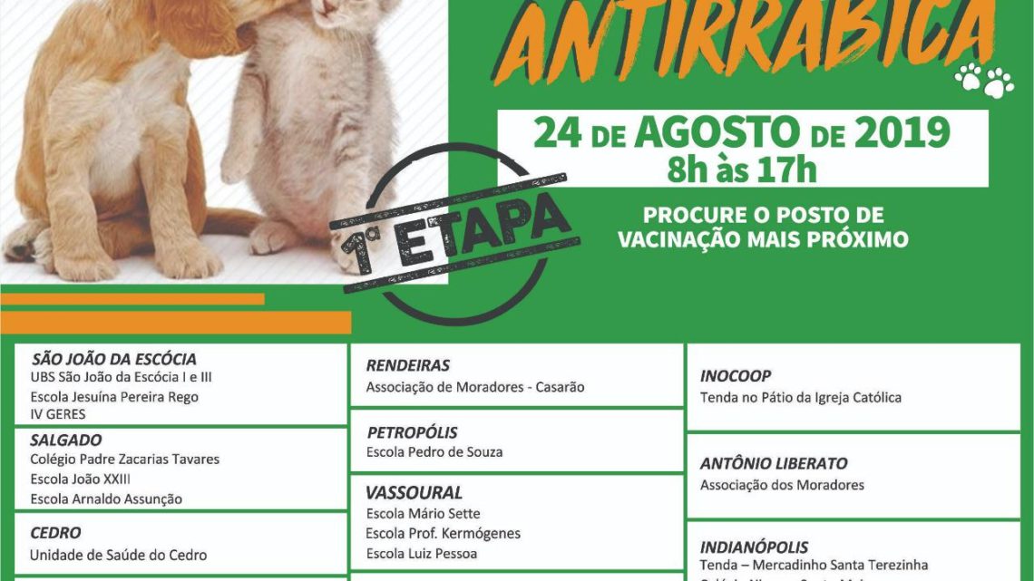 Vacinação antirrábica em Caruaru sábado (24) Vacinação antirrábica em Caruaru sábado (24)