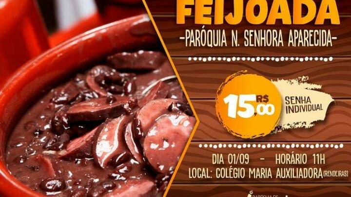 Feijoada prol da Festa de Nossa Senhora Aparecida em Caruaru domingo (1°)
