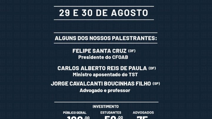 Congresso Trabalhista de Pernambuco será realizado em Caruaru