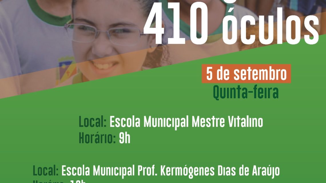 Alunos da rede municipal de ensino receberão óculos de grau nesta quinta (5)