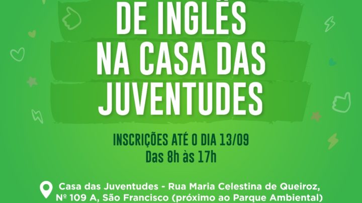 Inscrições abertas para oficina gratuita de língua inglesa para adolescentes e jovens