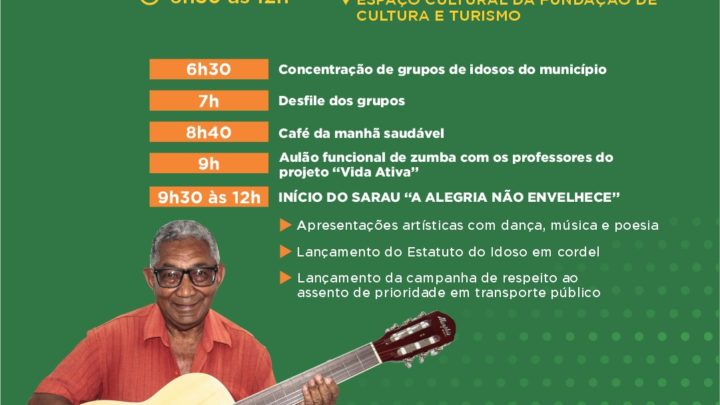 Dia Internacional do Idoso será celebrado com sarau e semana esportiva em Caruaru nesta terça (1º)
