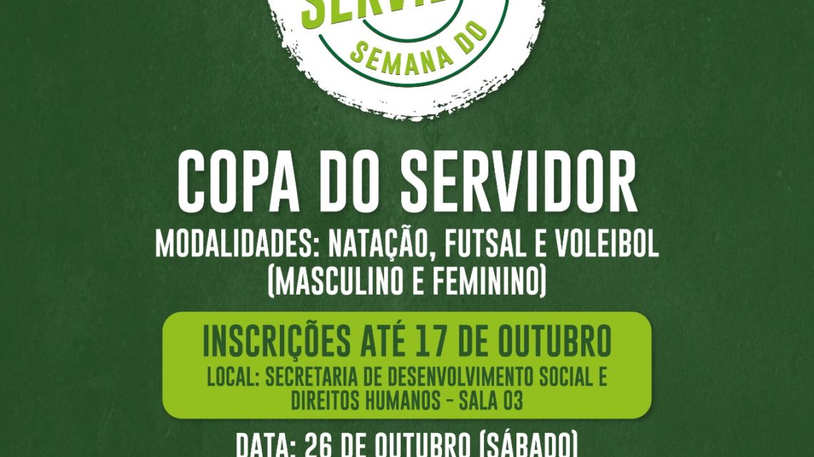 Inscrições abertas para a 1ª Copa do Servidor Municipal