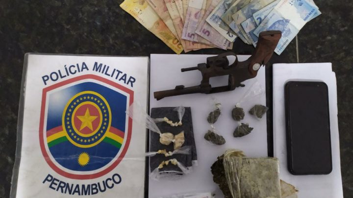 PM apreende drogas e arma em Caruaru