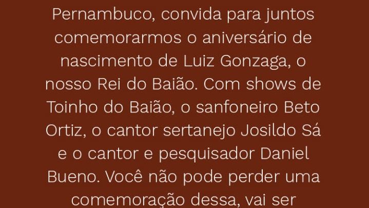 Homenagens a Luiz Gonzaga tomam conta do Estado; Confira