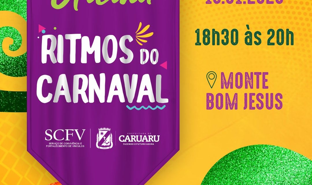 Oficina gratuita de ritmos carnavalescos no Monte Bom Jesus nesta quinta (16) Oficina gratuita de ritmos carnavalescos no Monte Bom Jesus nesta quinta (16)