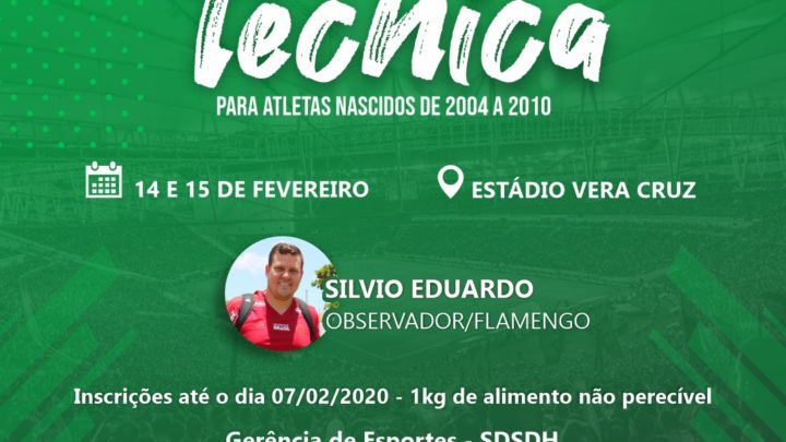 Jovens atletas de Caruaru serão avaliados por observador do Flamengo-RJ