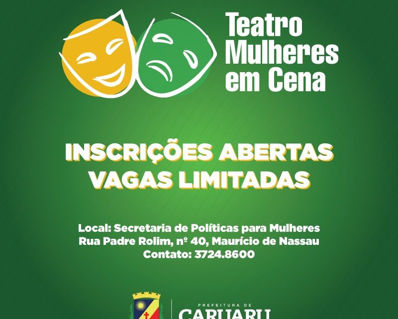 Inscrições abertas para grupo de teatro “Mulheres em Cena”