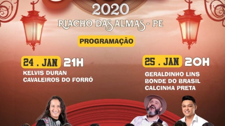 Confira a programação da Festa de São Sebastião em Riacho das Almas