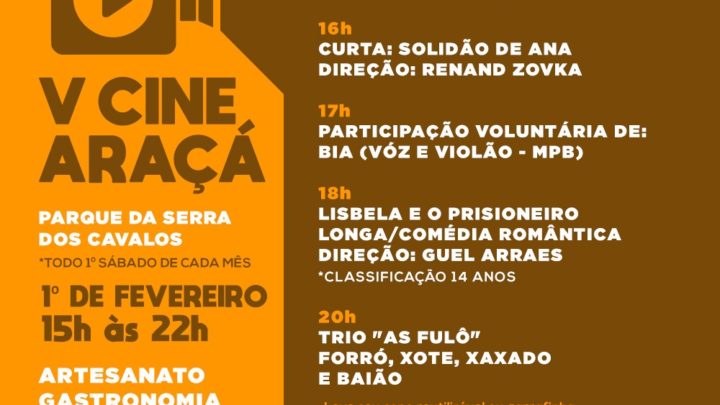 5º Cine Araçá em Serra dos Cavalos neste sábado (1°)