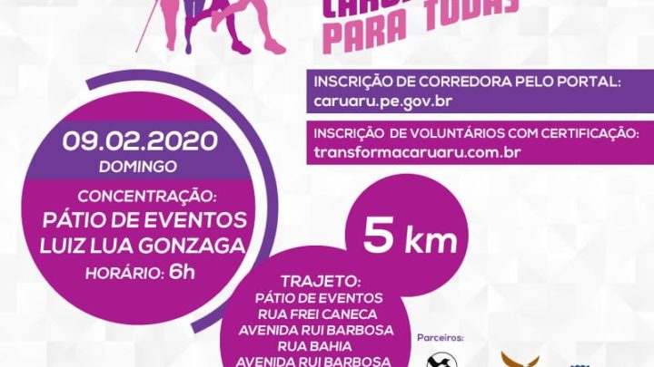 Inscrições abertas para “2ª Corrida e Caminhada Caruaru para Todas”