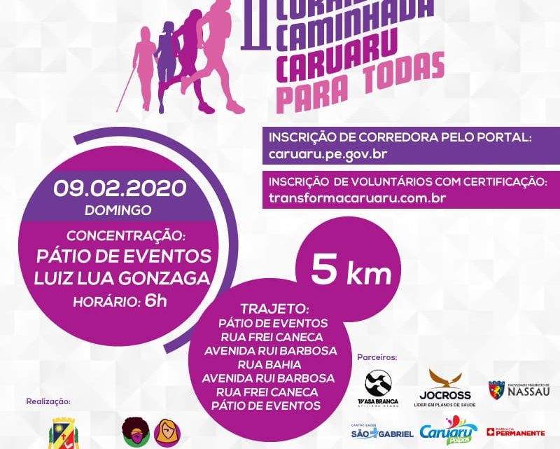 Inscrições abertas para “2ª Corrida e Caminhada Caruaru para Todas” Inscrições abertas para “2ª Corrida e Caminhada Caruaru para Todas”
