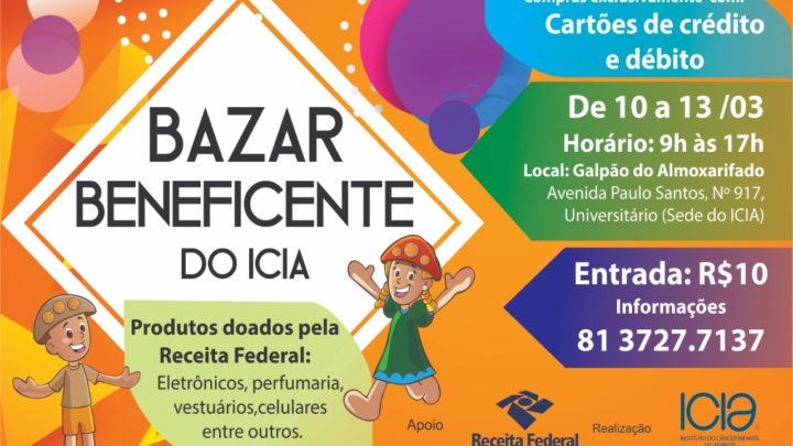 Icia realizará Bazar Solidário com produtos doados pela Receita Federal