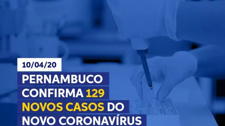 Secretaria de Saúde-PE confirma mais 9 óbitos e mais 129 casos em 24 horas