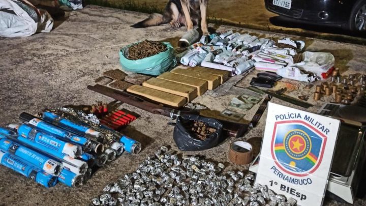 PM apreende drogas, arma e munições em Caruaru