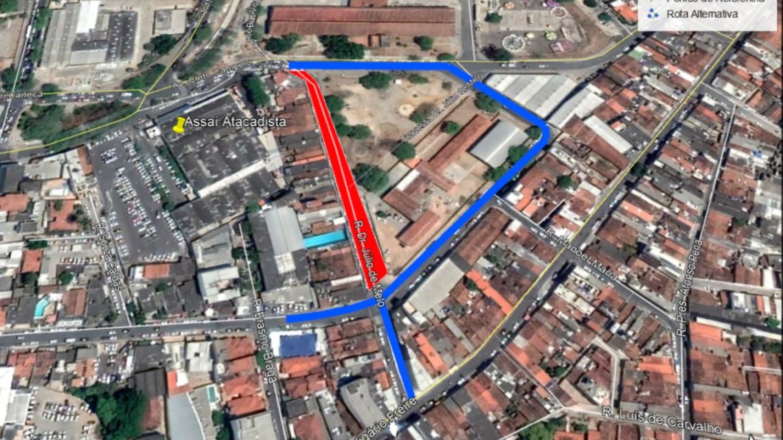 Rua Dr. Júlio de Melo no centro de Caruaru, será interditada nesta sexta (22)