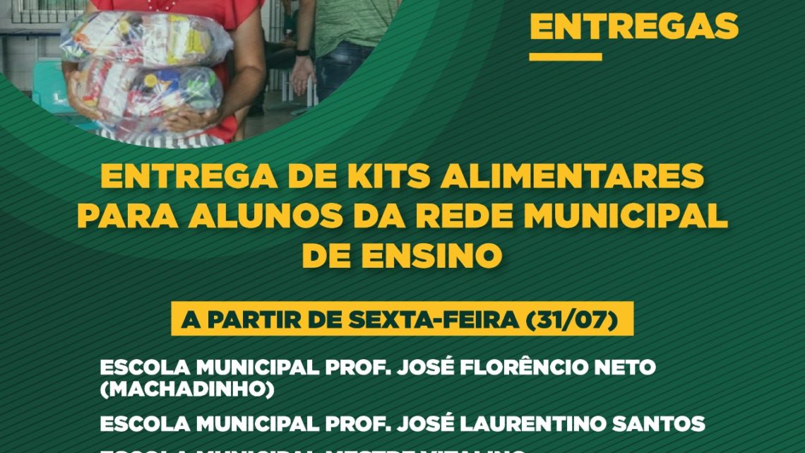 Entrega dos kits alimentares segue nesta sexta (31) em mais escolas da rede municipal de Caruaru