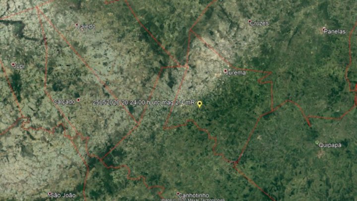 Tremor de terra é sentido em municípios do Agreste e Zona da Mata de Pernambuco