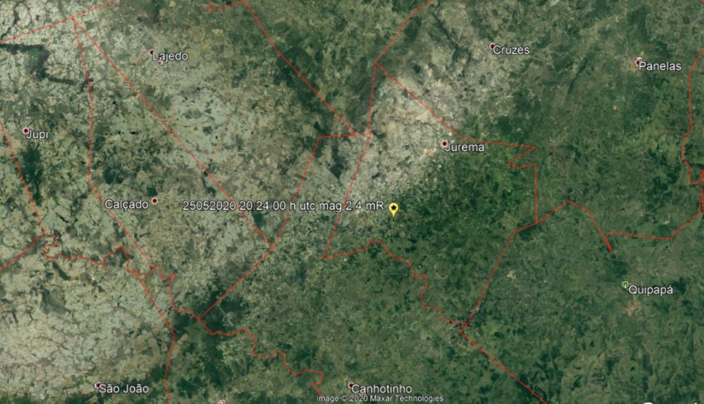 Tremor de terra é sentido em municípios do Agreste e Zona da Mata de Pernambuco