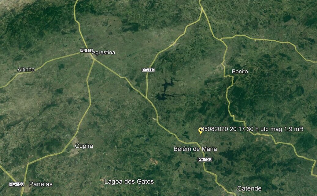 Tremor de terra é registrado em Belém de Maria, Zona da Mata de Pernambuco Tremor de terra é registrado em Belém de Maria, Zona da Mata de Pernambuco