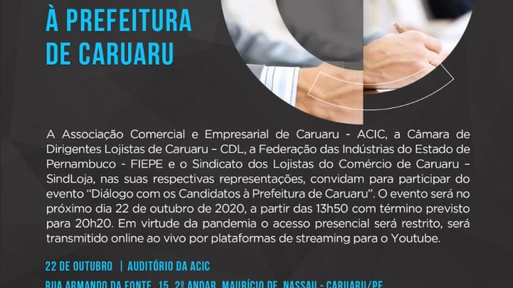 Entidades de classe promovem evento com principais candidatos à Prefeitura de Caruaru