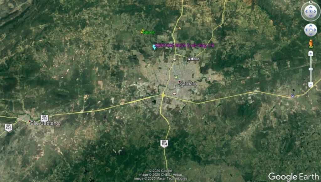 Caruaru registra abalo sísmico de magnitude 1.8 nesta sexta-feira