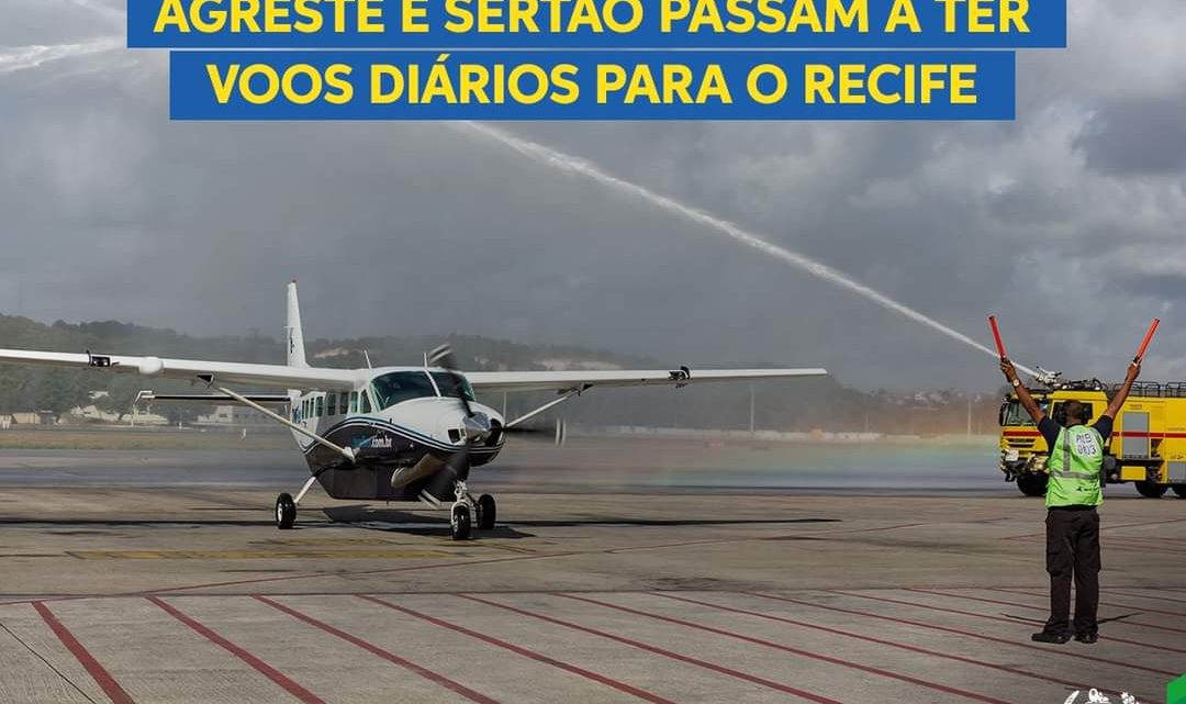 Agreste e Sertão passam a ter voos diários para o Recife a partir desta quinta-feira (12)