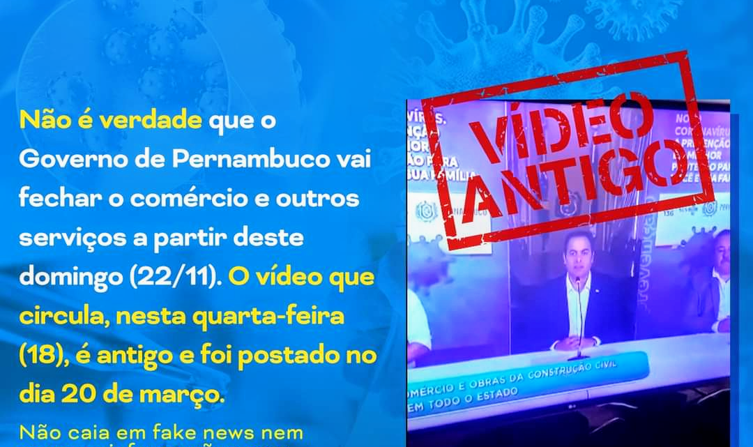 Governo-PE não vai fechar o comércio e outros serviços a partir de domingo (22) Governo-PE não vai fechar o comércio e outros serviços a partir de domingo (22)