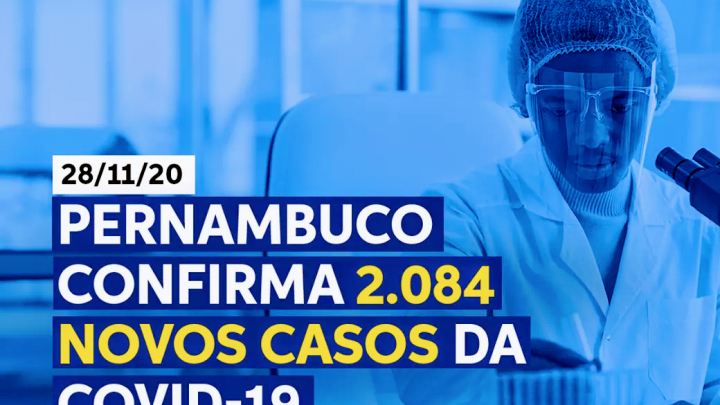 Pernambuco confirma 2.084 novos casos da Covid-19 e 20 mortes