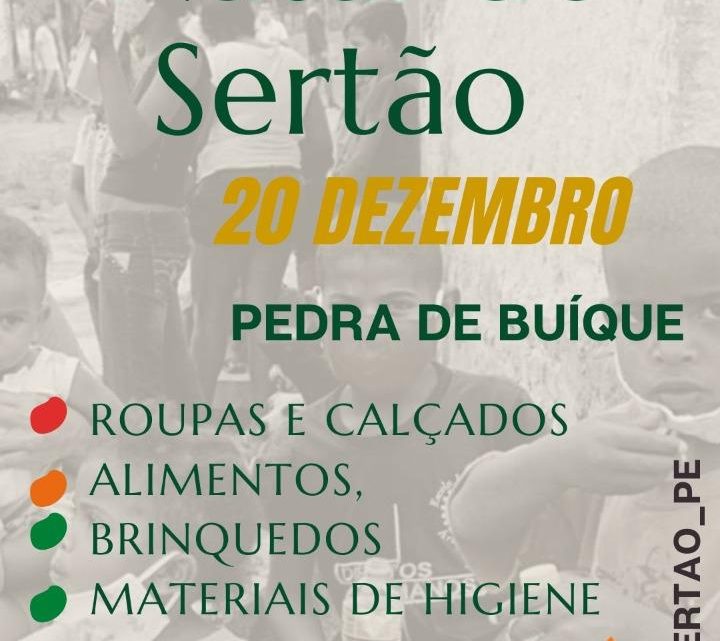 Campanha solidária “Natal do Sertão” precisa de doações até o dia 10 de dezembro