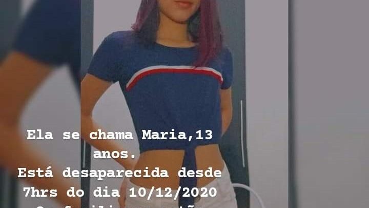 Adolescente de 13 anos está desaparecida em Caruaru e família pede ajuda