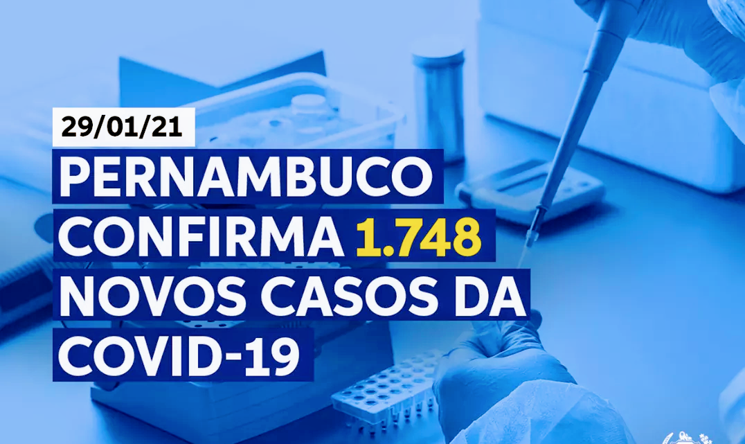 Pernambuco registra 1.748 novos casos de covid-19 e mais 25 mortes