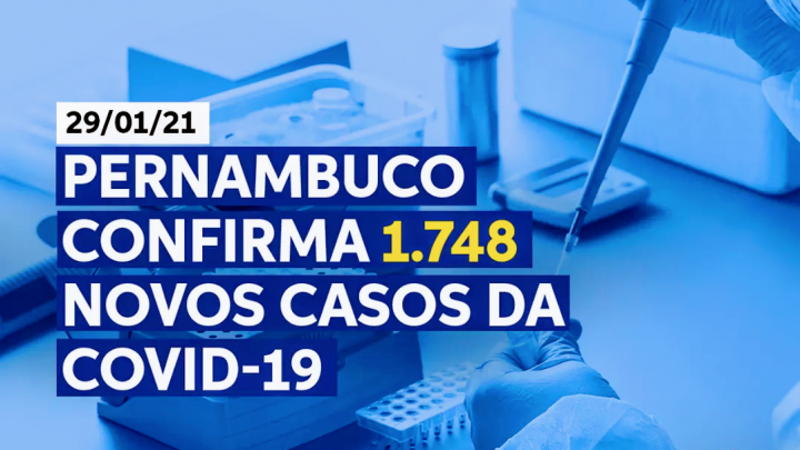 Pernambuco registra 1.748 novos casos de covid-19 e mais 25 mortes
