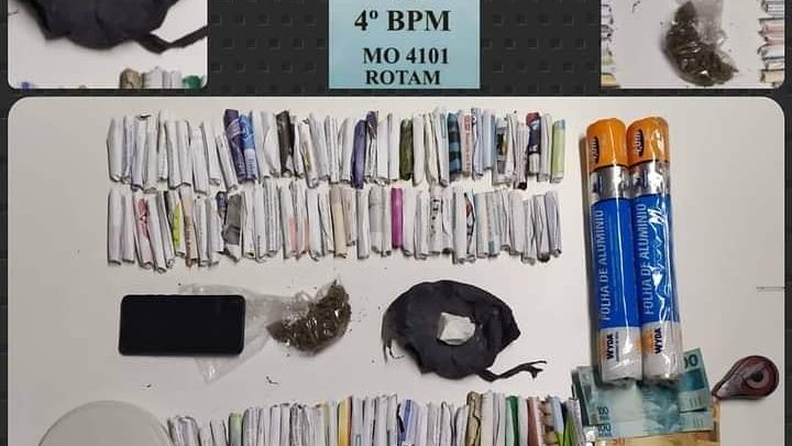 PM apreende 140 papelotes de maconha e 30 gramas de cocaína em Caruaru