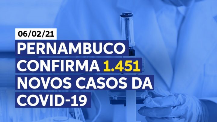 Secretaria de Saúde-PE registra 1.451 novos casos de covid-19