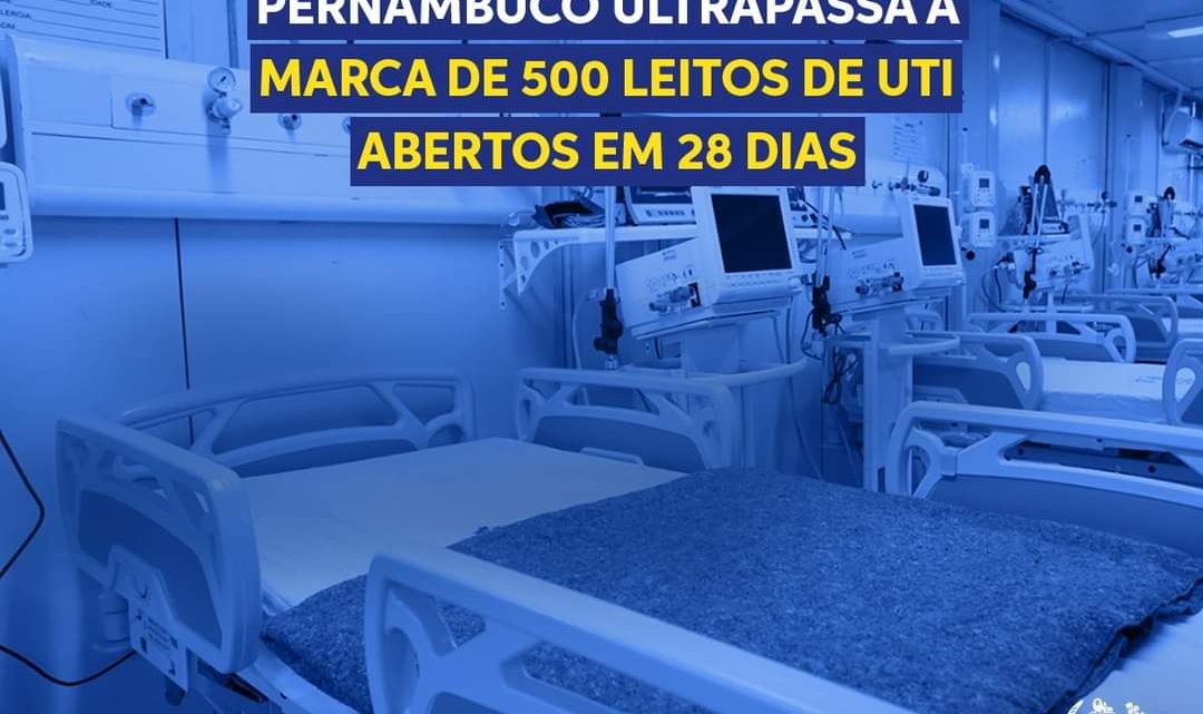Pernambuco ultrapassa a marca de 500 leitos de UTI abertos em 28 dias Pernambuco ultrapassa a marca de 500 leitos de UTI abertos em 28 dias