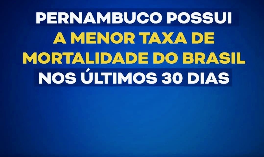 PE tem 1 milhão de vacinados contra covid-19 e Estado tem menor taxa de mortalidade do Brasil nos últimos 30 dias PE tem 1 milhão de vacinados contra covid-19 e Estado tem menor taxa de mortalidade do Brasil nos últimos 30 dias