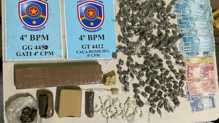 PM captura quatro suspeitos e apreende drogas em Cupira