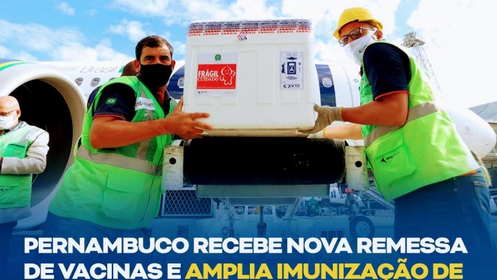 Pernambuco recebe nova remessa de vacinas e amplia imunização de grupos prioritários