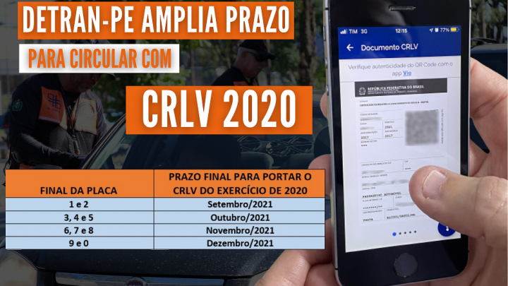 DETRAN-PE amplia prazo para circular com CRLV 2020