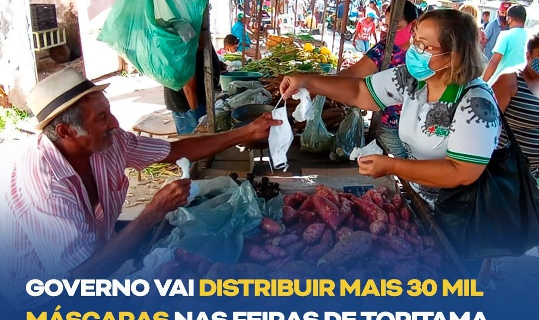 Governo-PE vai distribuir mais 30 mil máscaras nas feiras de Toritama, Caruaru e Santa Cruz do Capibaribe