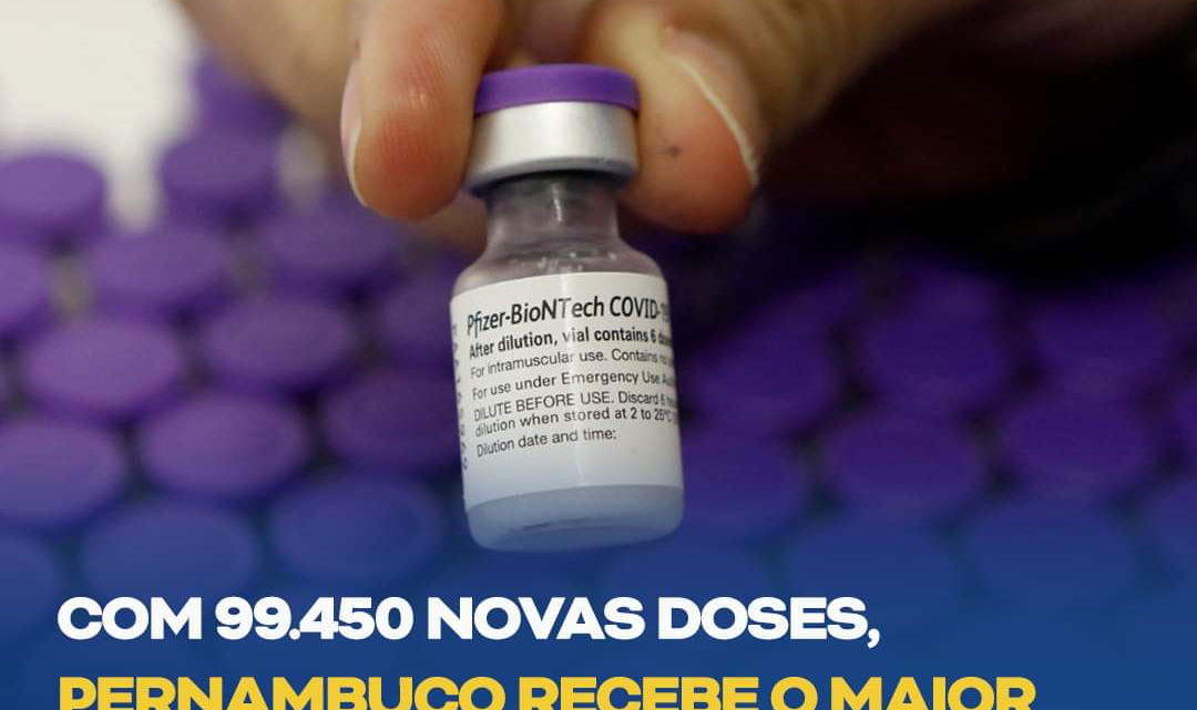 PE recebe maior lote de vacinas da Pfizer e tem mais de 7 mil recuperados de covid-19 nas últimas 24h