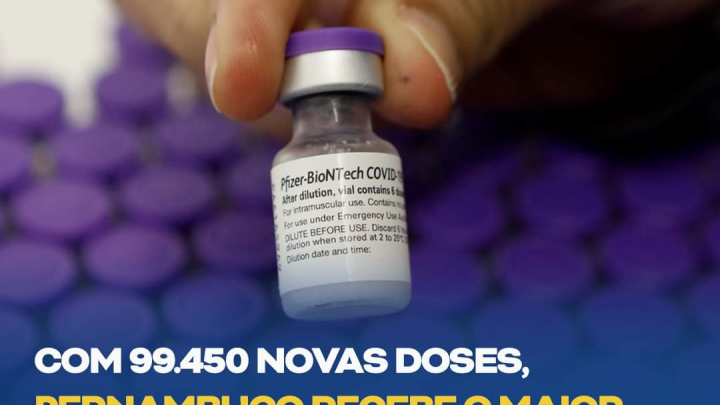 PE recebe maior lote de vacinas da Pfizer e tem mais de 7 mil recuperados de covid-19 nas últimas 24h