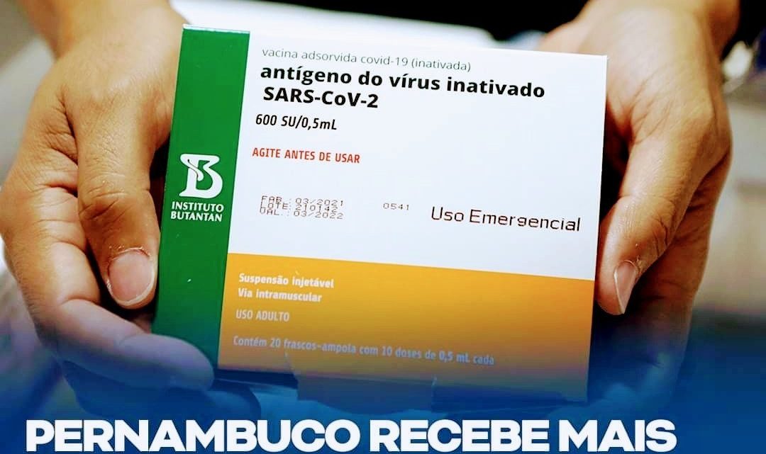 Pernambuco recebe mais 52.600 doses da Coronavac nesta quarta-feira (4) Pernambuco recebe mais 52.600 doses da Coronavac nesta quarta-feira (4)