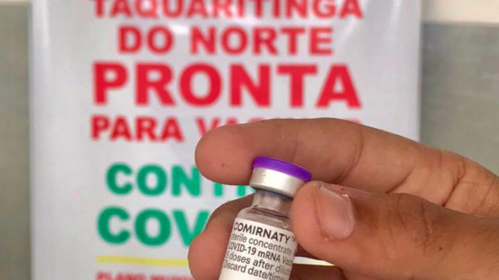Mais da metade das pessoas acima dos 18 anos de idade recebeu a 1ª dose da vacina contra covid-19 em Taquaritinga do Norte