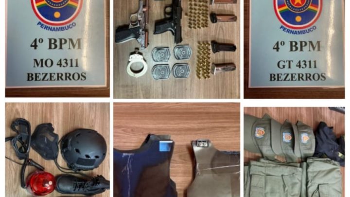 Mulher é presa com armas e fardas da PM em Bezerros